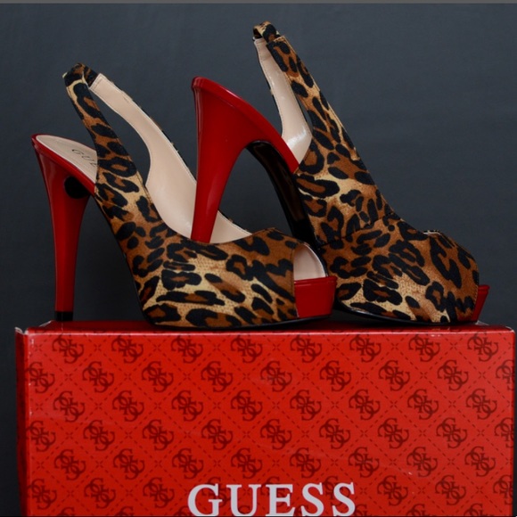 leopard print with red shoes